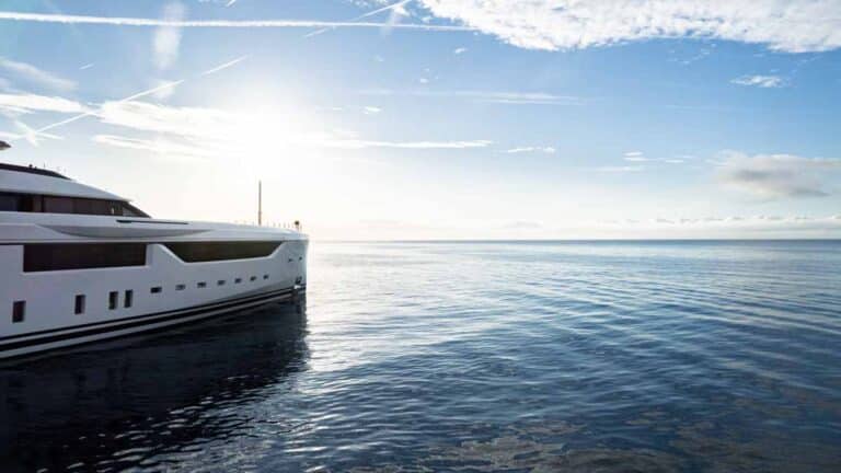 Yacht against the sun