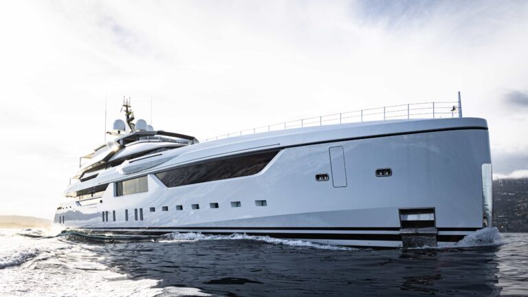 Superyacht profile on the water