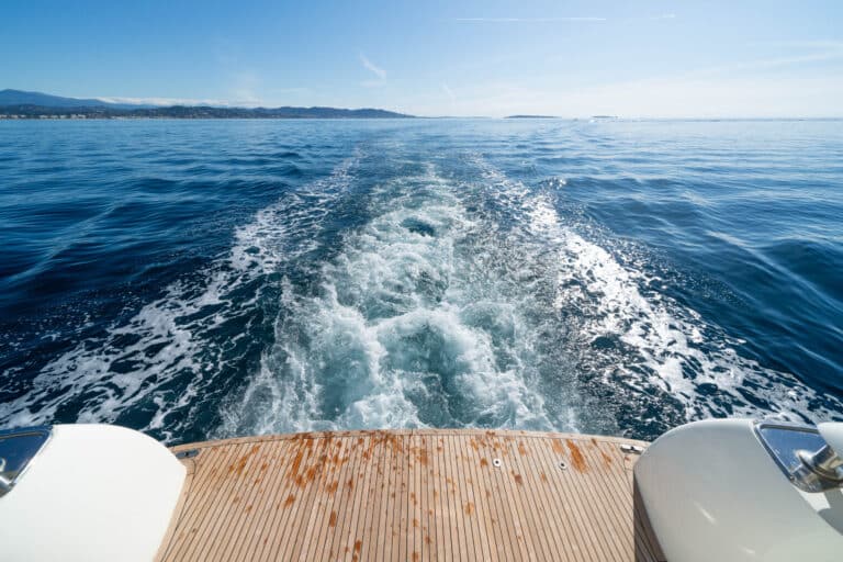 Wake seen from the aft deck of a yacht
