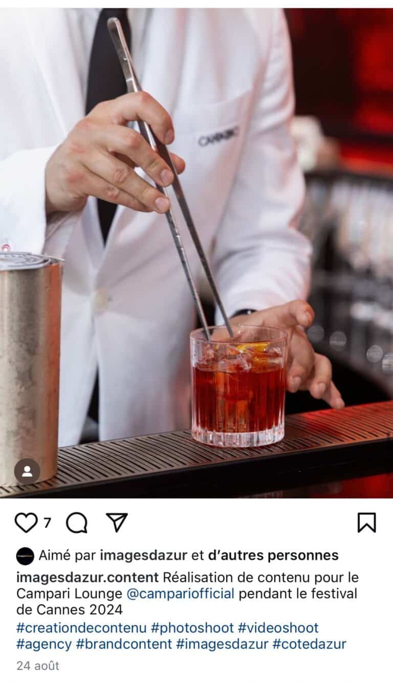 Bar éphémère, Festival de Cannes : contenu publié sur les réseaux
