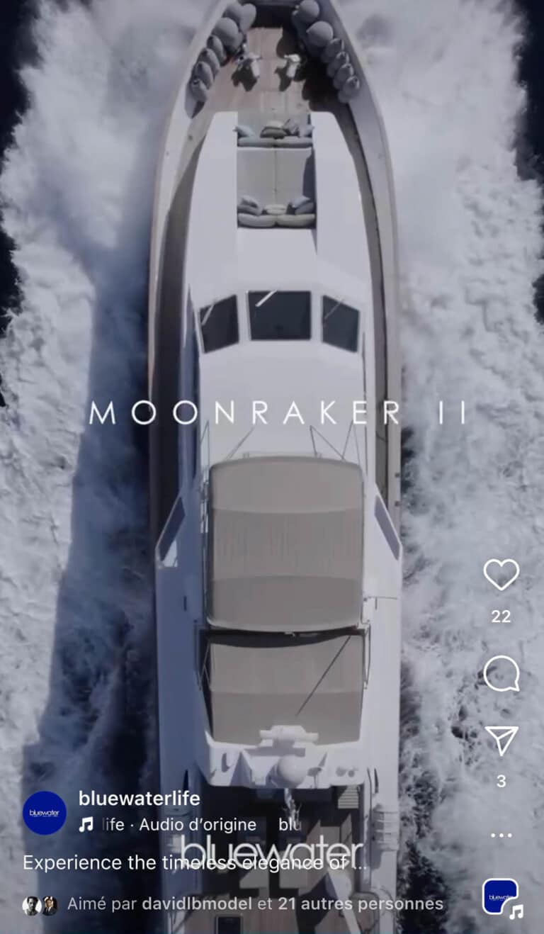 Yacht en navigation : contenu publié sur les réseaux