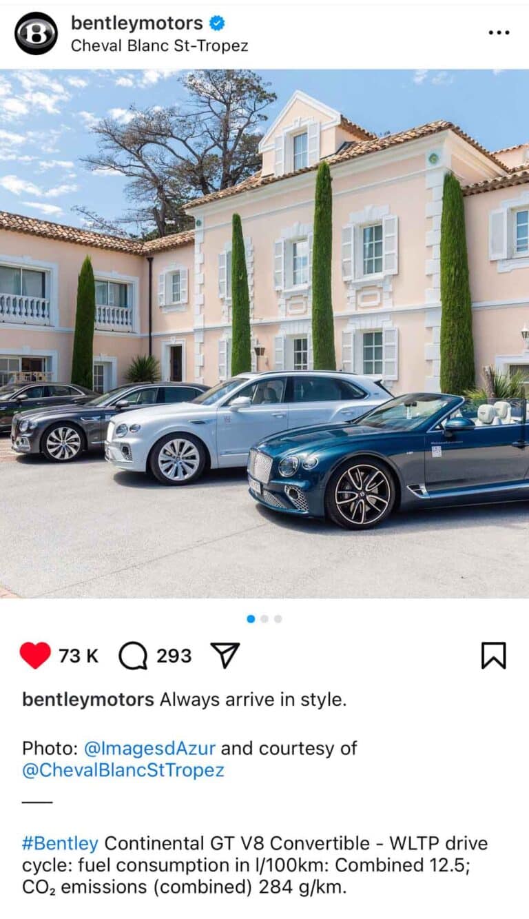 Automobile, Saint-Tropez : contenu publié sur les réseaux