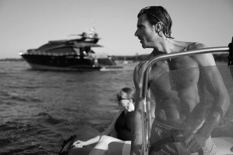 Man standing on a boat