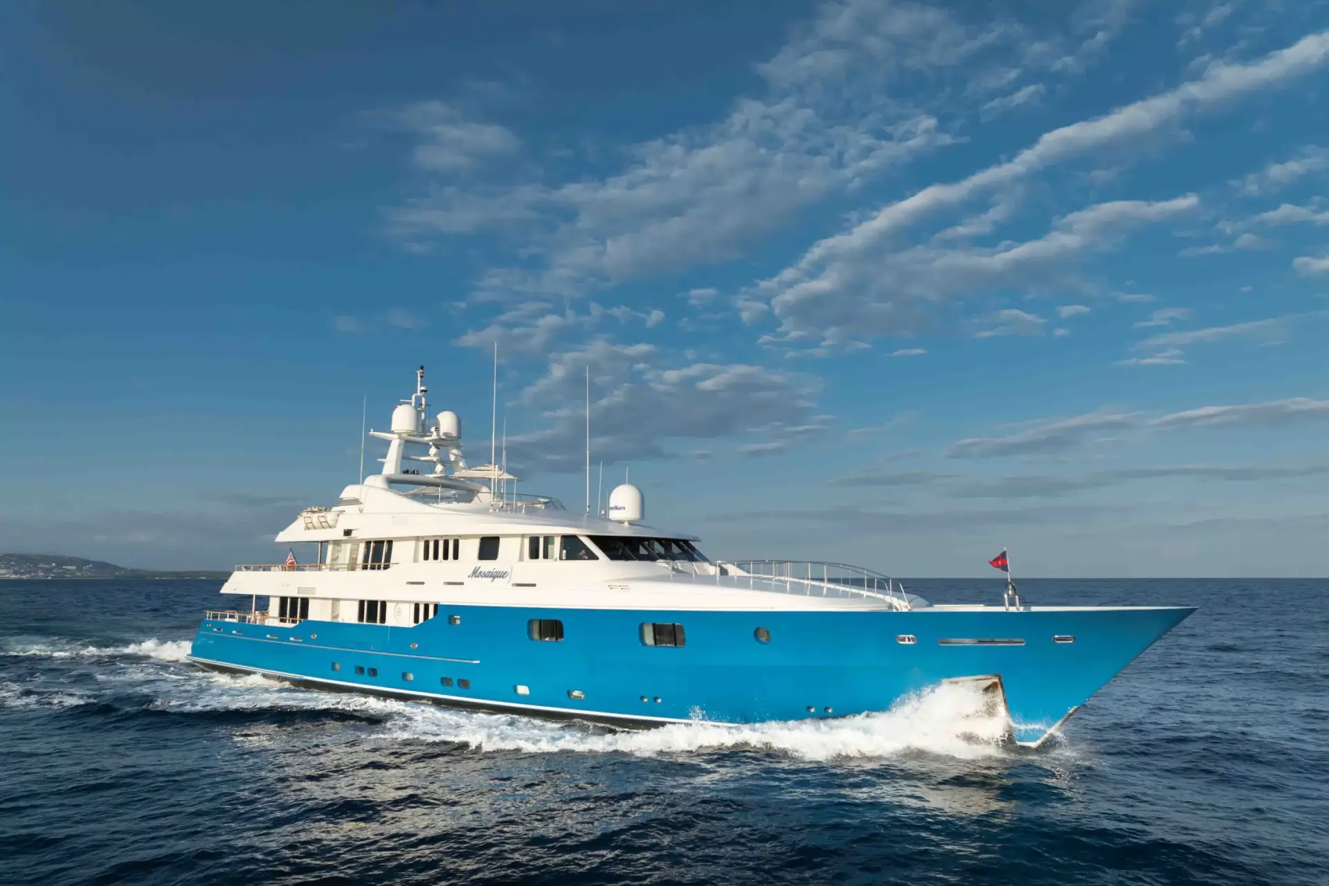 Superyacht sea trial — drone shot